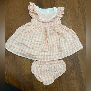 Tahari Pink Gingham Diaper Cover Set